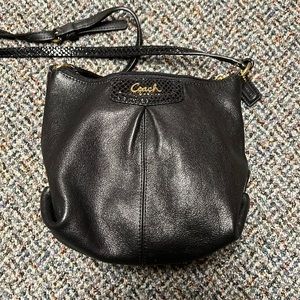 Black leather Coach purse
